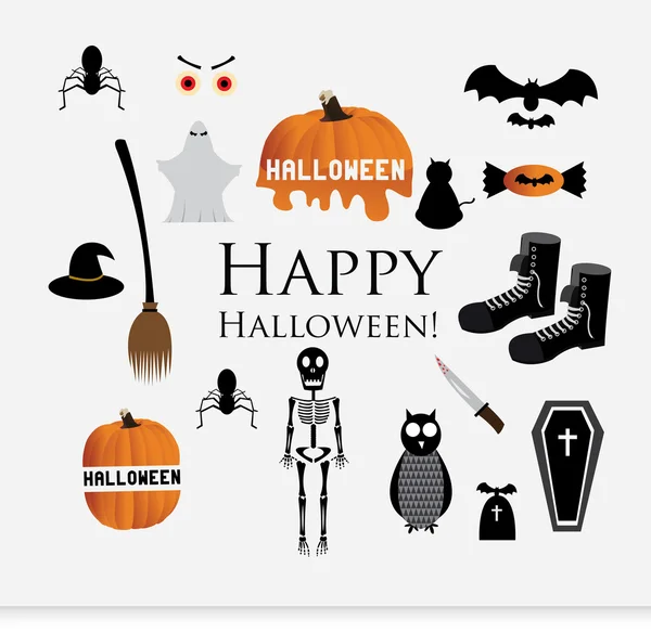 Illustration of Halloween Siluettes — Stock Vector