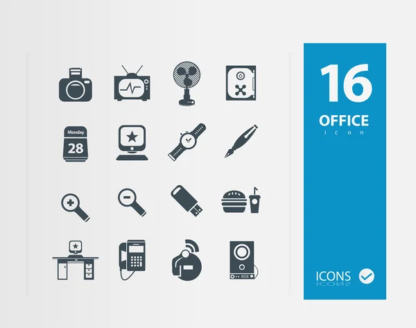 Illustratie van office icons set — Stockvector