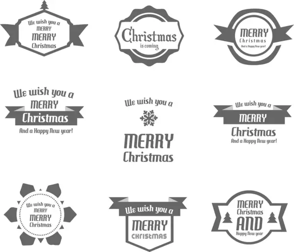 Illustration of Set of Christmas signs — Stock Vector
