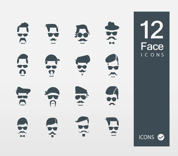 Vector illustration of Face with Mustaches — Stock Vector