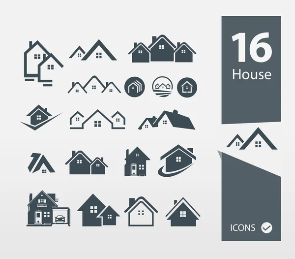 Illustration av huset ikoner set — Stock vektor