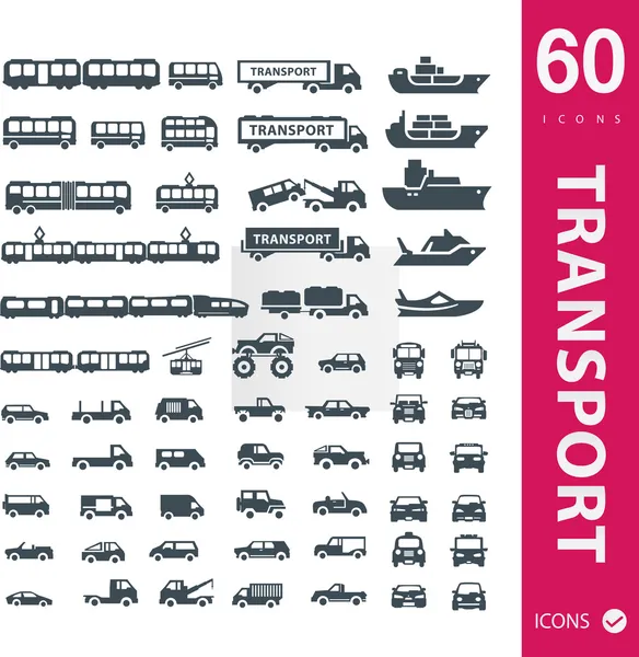 Ilustración vectorial de iconos de transporte — Vector de stock