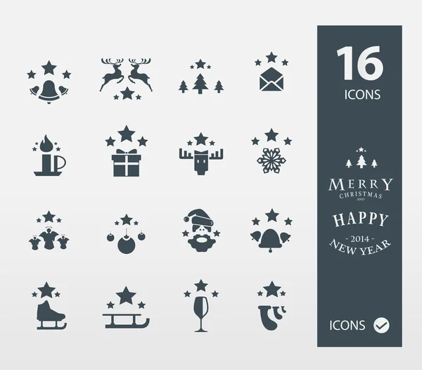 Illustrazione vettoriale delle icone natalizie — Vettoriale Stock