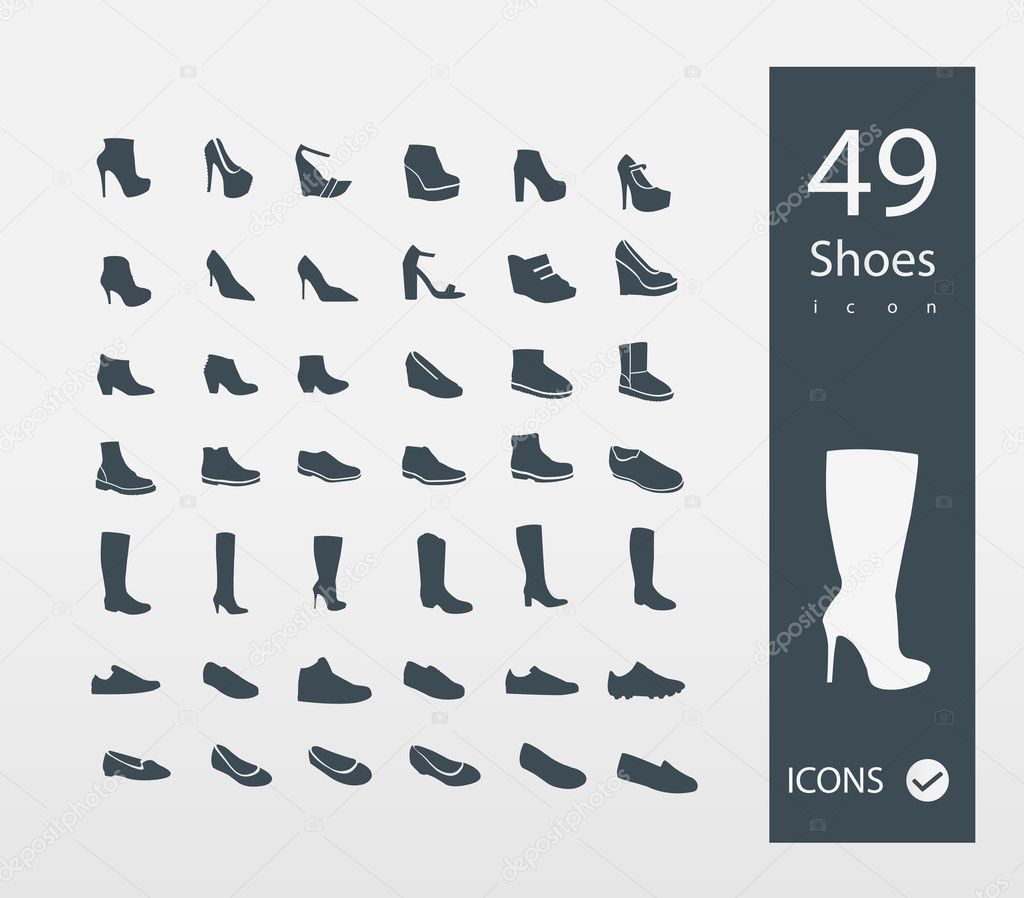 Illustration of Shoes icons set
