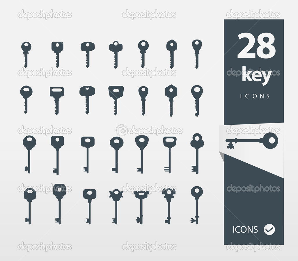 Vector illustration of Key icons