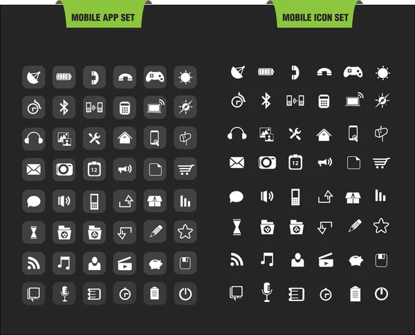 Illusztráció: mobile icon set — Stock Vector