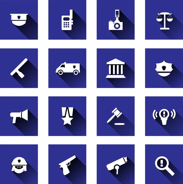 Politie icons set — Stockvector