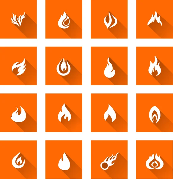 Iconos de llama — Vector de stock
