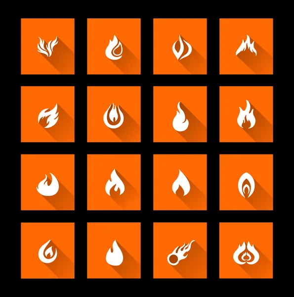Icoane de flacără — Vector de stoc