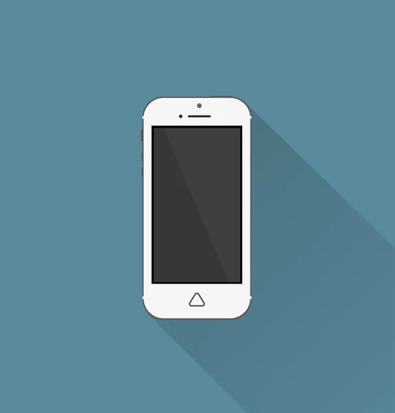 Icono de teléfono blanco — Vector de stock