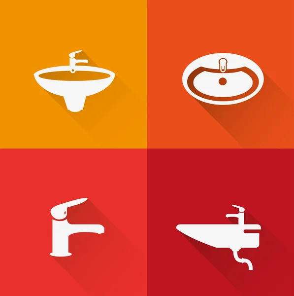 Icônes lavabo — Image vectorielle