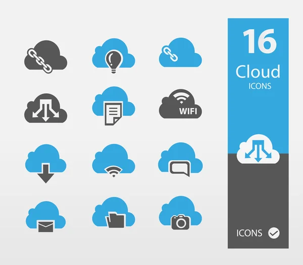 Icone cloud — Vettoriale Stock