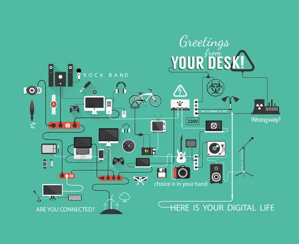 Iconos electrónicos — Vector de stock