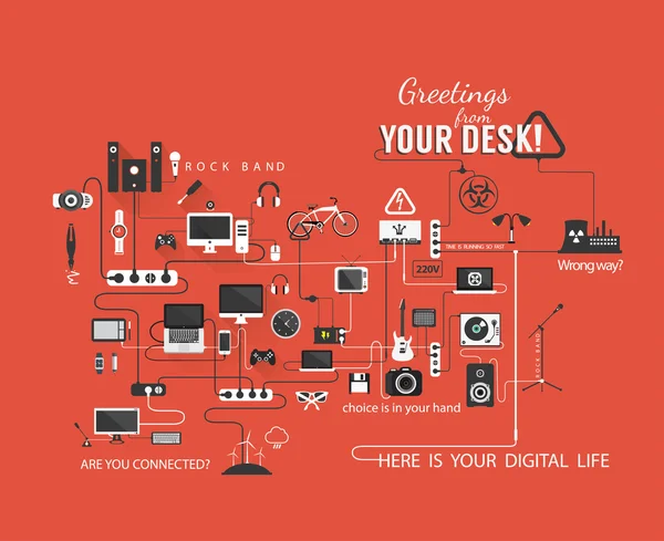 Electronic icons — Stock Vector