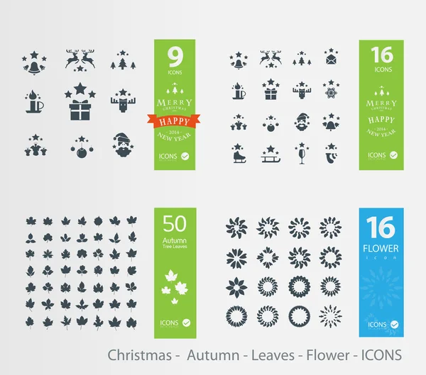 Christmas icons — Stock Vector