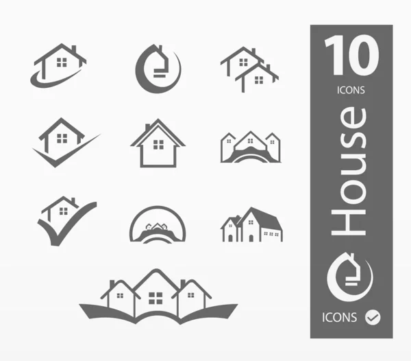 Huis Pictogrammen — Stockvector