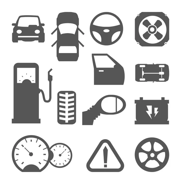 Auto onderdelen pictogrammen — Stockvector