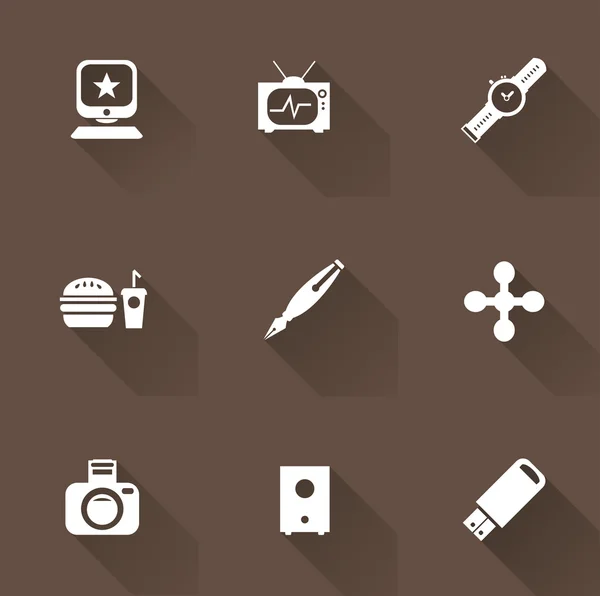 Media iconen set — Stockvector