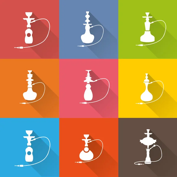 Hookah icon set — Stock Vector