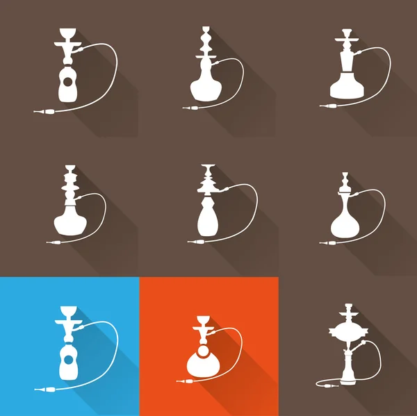 Hookah icon set — Stock Vector