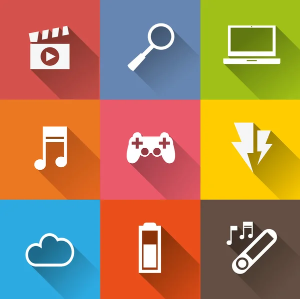 Conjunto de iconos multimedia — Vector de stock