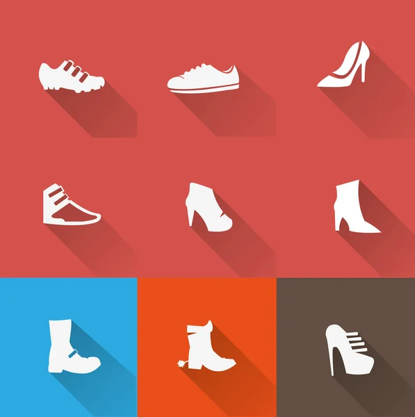 Zapatos iconos conjunto — Archivo Imágenes Vectoriales