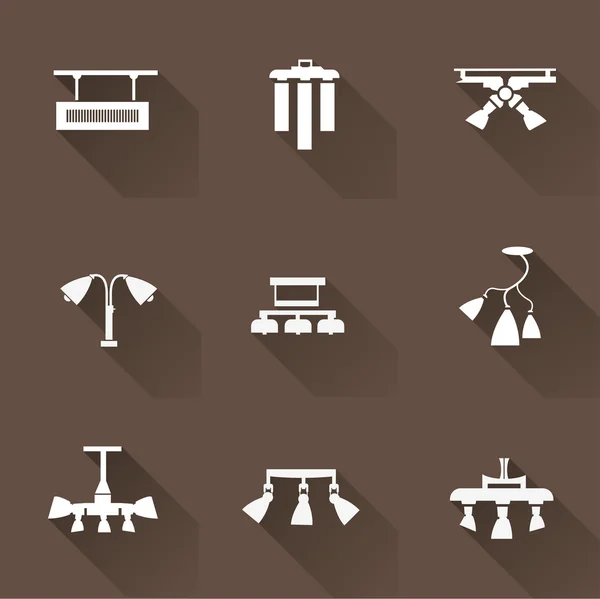 Lamp icons set — Stockvector