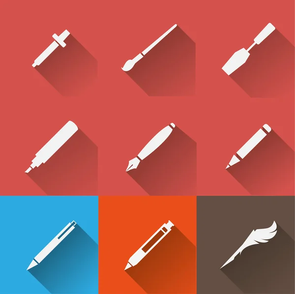 Writing Tools icons set Royalty Free Stock Vectors