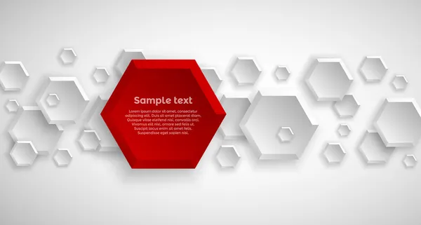 Résumé hexagone fond rouge — Image vectorielle