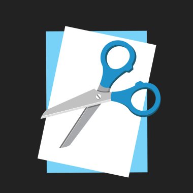 vektör yaprak kağıt makas ile