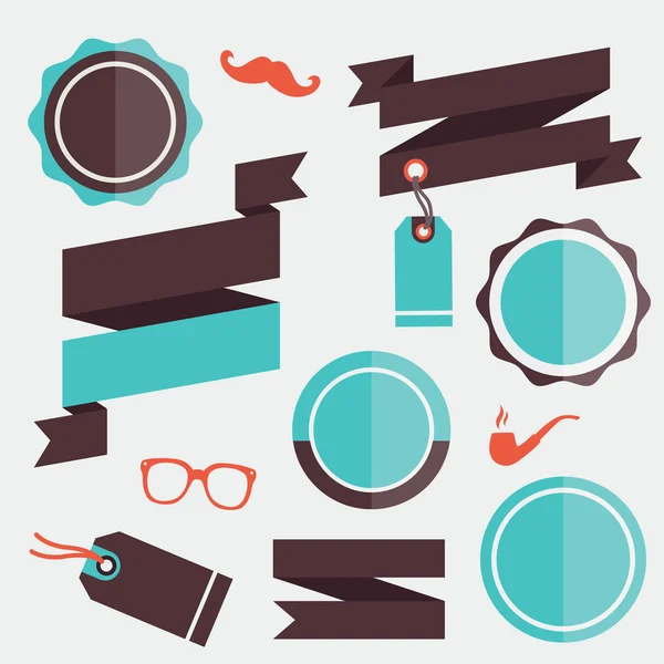 Stickers Badges vectoriels Etiquettes et Rubans Set 2 — Image vectorielle