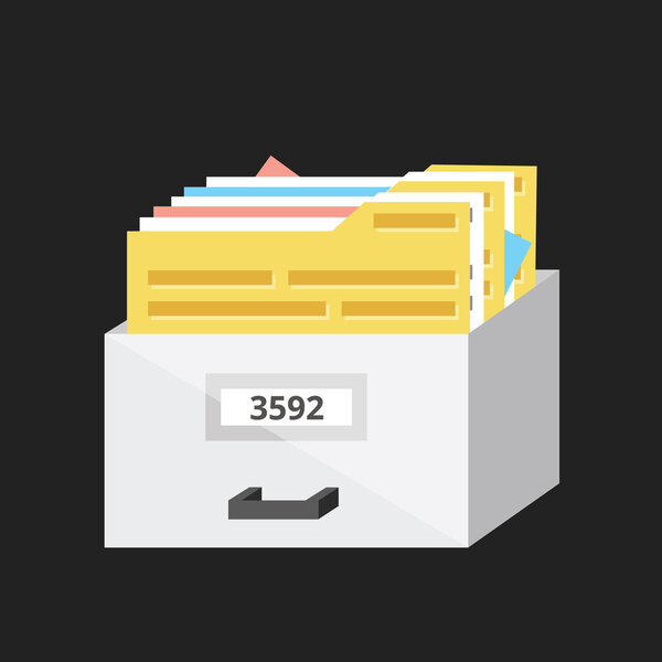 Vector Box with Documents