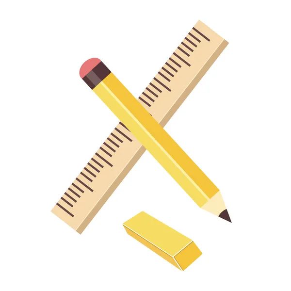 Векторный карандаш и ластик — стоковый вектор