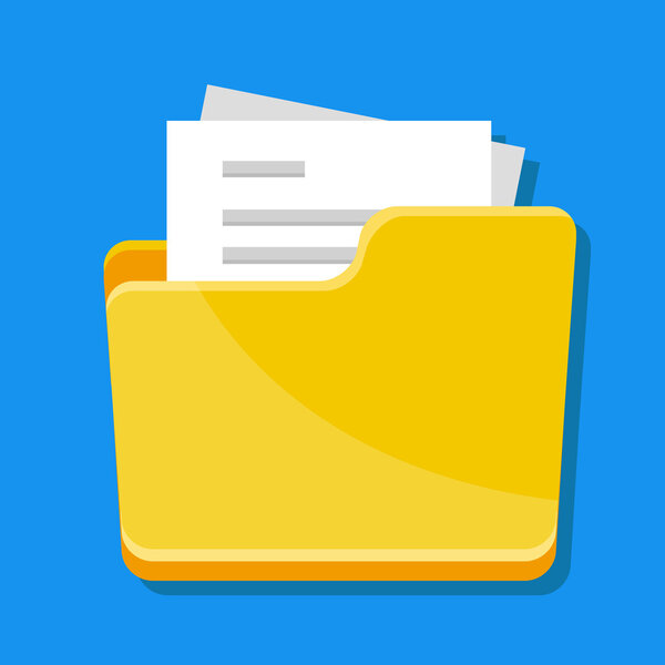 Vector Folder with Documents Icon