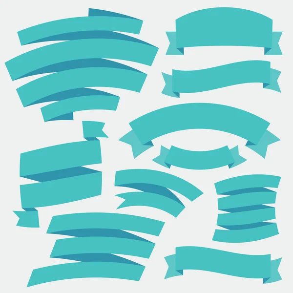 Vector Blue Ribbons. Set 2. — Stock Vector