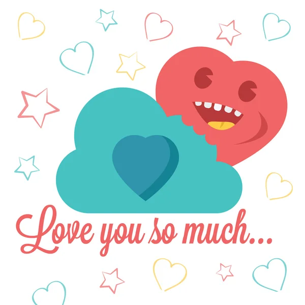 "love you so much" ilustracja walentynki wektor — Wektor stockowy