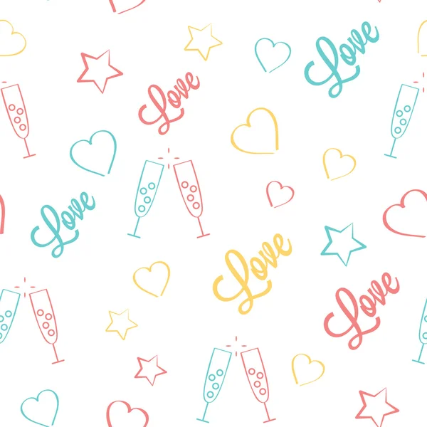 Vector Seamless Pattern for Valentine\'s Day Holidays or Wedding