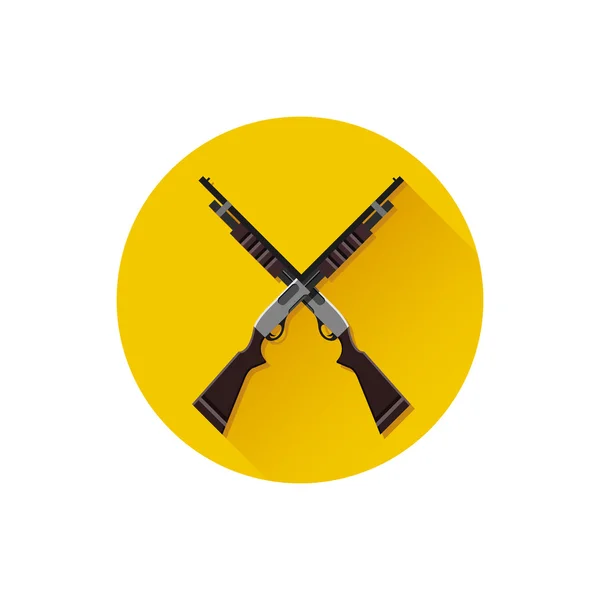 Vector Crossed Pump-Action Shotguns Icon — Stock Vector