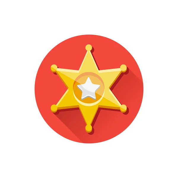 Icône d'étoile de shérif d'or de vecteur — Image vectorielle