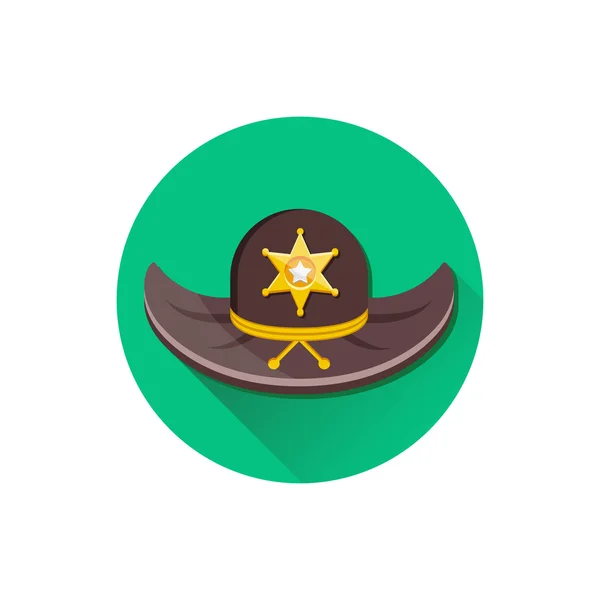 Ícone do chapéu do xerife do vetor — Vetor de Stock