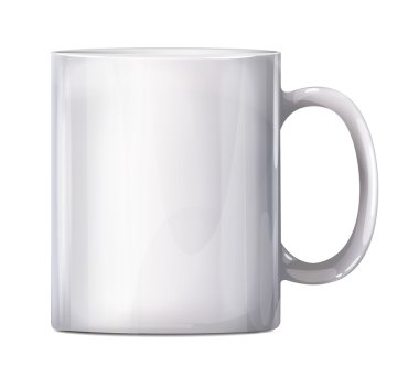 izole vektör gerçekçi beyaz büyük kupa