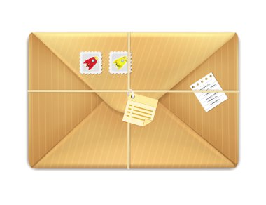 gerçekçi vektör zarf posta pulları ile