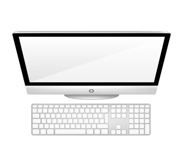 Vector Realistic Computer Top View — Stock Vector