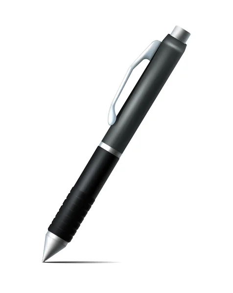 Geïsoleerde vector realistische zwarte pen — Stockvector