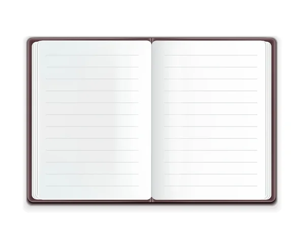 Cuaderno abierto realista vectorial — Archivo Imágenes Vectoriales