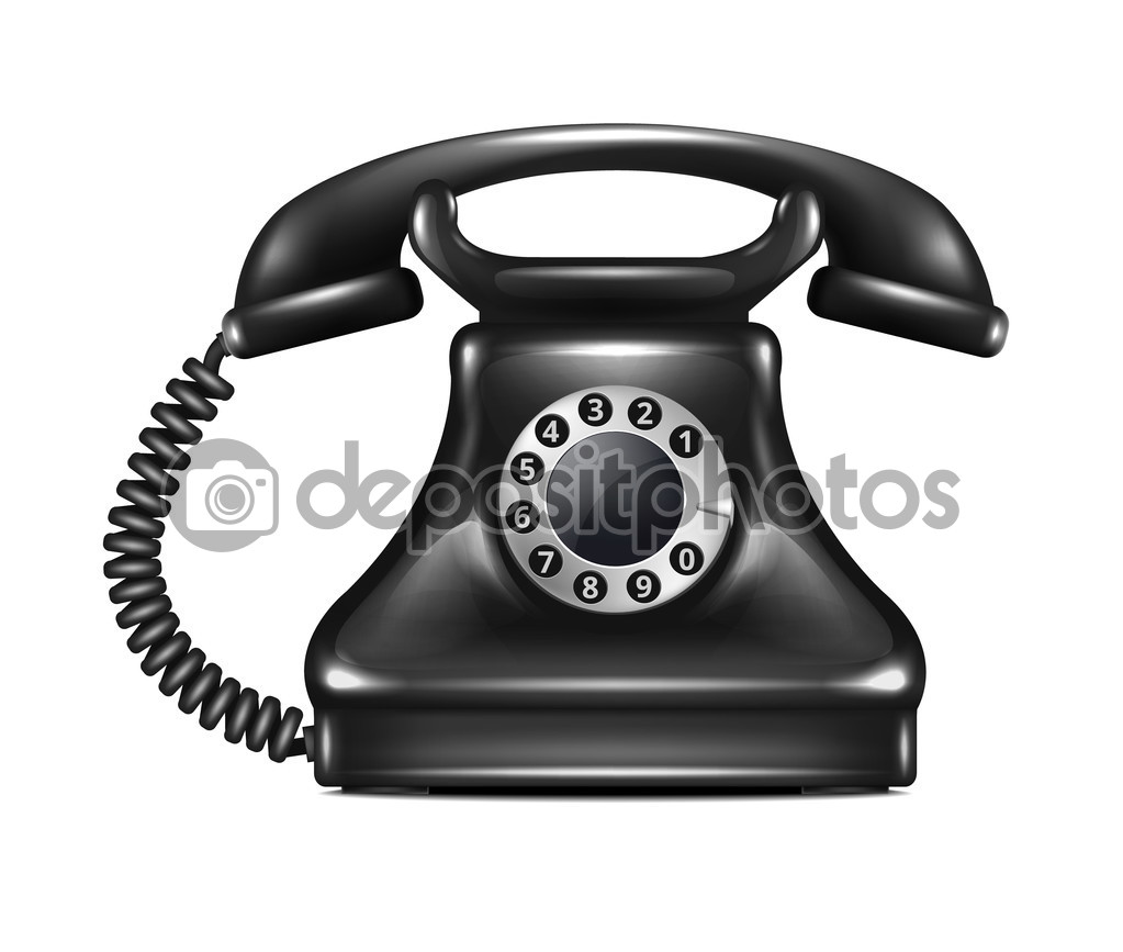 Isolated Realistic Vector Retro Telephone