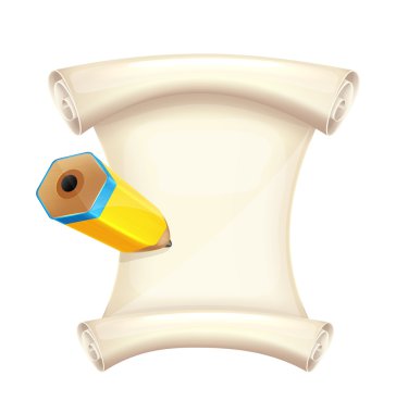 kalem ile izole vektör karikatür kaydırma