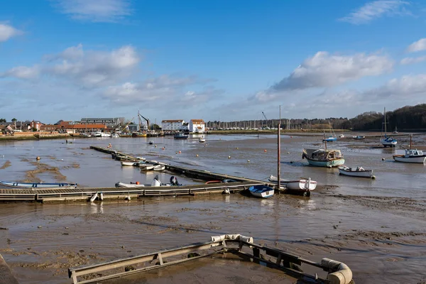 Woodbridge Suffolk February 2022 Looking Downstream Banks River Deben Tide — Fotografia de Stock