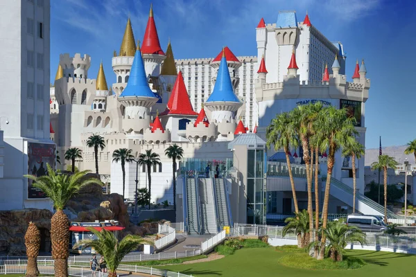 Nevada Usa September 2021 Stadsgezicht Van Zijgevel Van Het Excalibur — Stockfoto