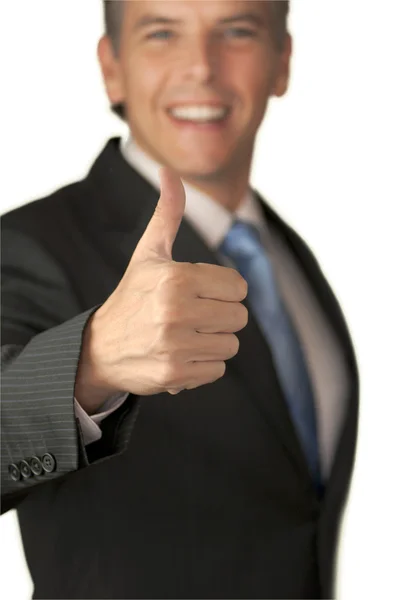 Businessmn Gives Thumbs Up — Stock Photo, Image